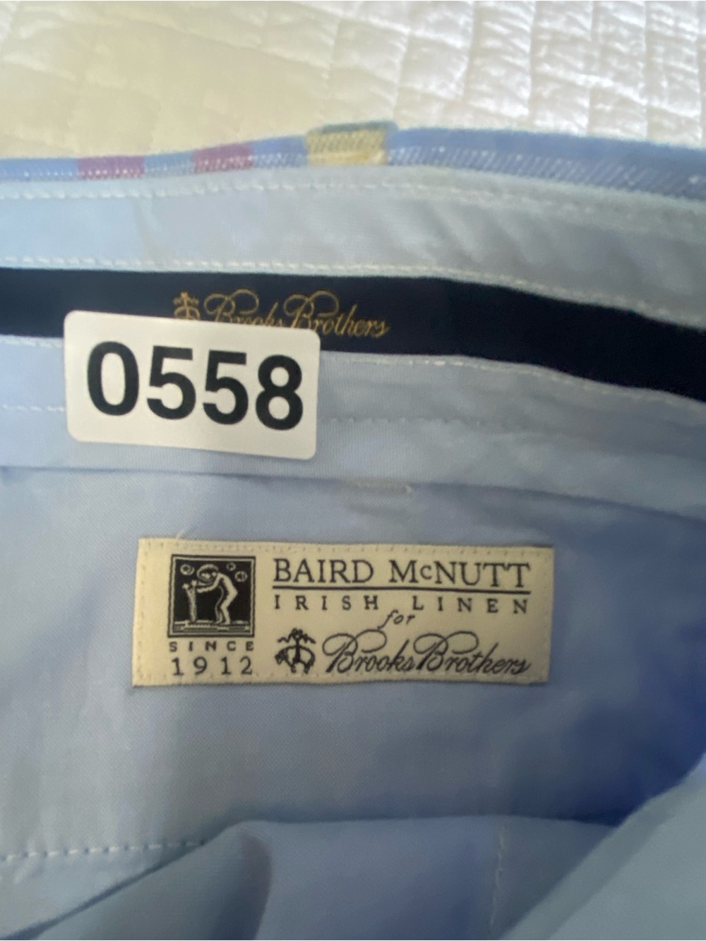 Brooks Brothers Baird McNutt Irish Linen Cotton Light Blue Plaid Shorts 36 - Picture 12 of 12